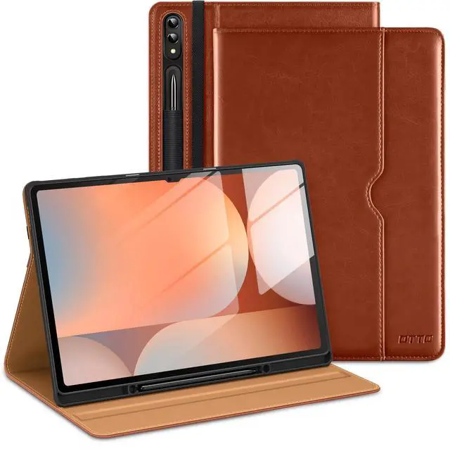 Main image of DTTO for Samsung Galaxy Tab S10 Ultra / S9 Ultra / S8 Ultra Case 2024/2023/2022, Premium Leather Business Folio Stand Cover with S Pen Holder for 14.6 Inch Tablet, Auto Wake/Sleep, Brown