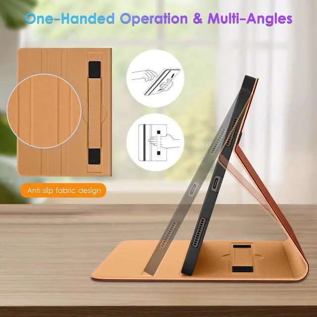 Alt view image 3 of 5 - DTTO for Samsung Galaxy Tab S10 Ultra / S9 Ultra / S8 Ultra Case 2024/2023/2022, Premium Leather Business Folio Stand Cover with S Pen Holder for 14.6 Inch Tablet, Auto Wake/Sleep, Brown