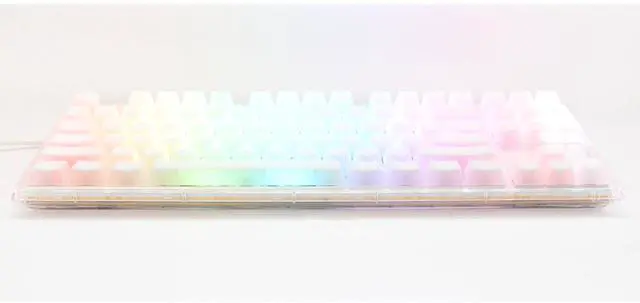 Alt view image 2 of 5 - Ducky One 3 Aura 80% Mechanical Keyboard: Quack Mechanics Dampening, Hot-Swappable Cherry MX Red Switches, High-Density PBT Doubleshot Keycaps, RGB, US, Aura White