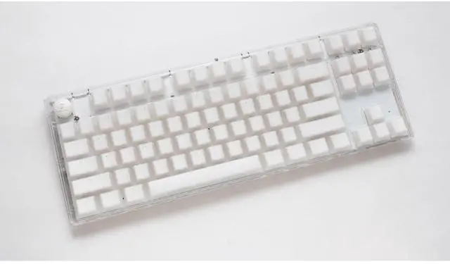 Alt view image 3 of 5 - Ducky One 3 Aura 80% Mechanical Keyboard: Quack Mechanics Dampening, Hot-Swappable Cherry MX Red Switches, High-Density PBT Doubleshot Keycaps, RGB, US, Aura White