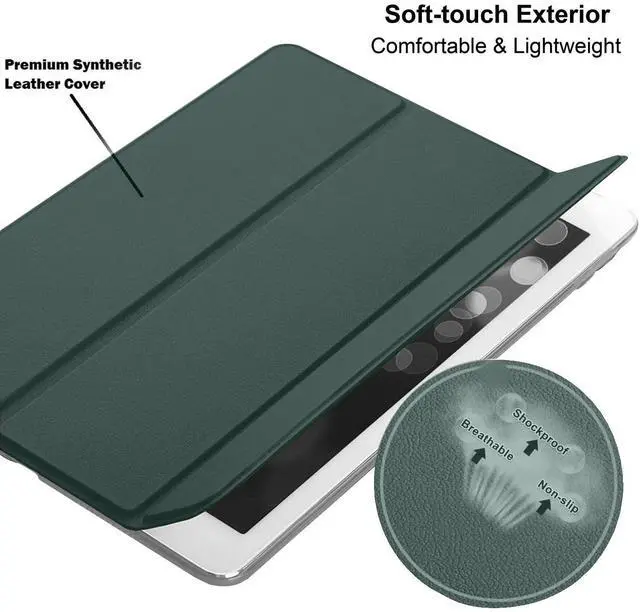 Alt view image 5 of 5 - DuraSafe Cases for iPad 10.9 Inch 10th [ iPad 10 2022 ] Ultra Slim Smart Auto Sleep/Wake PC Cover - Dark Green