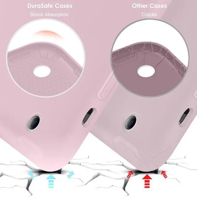 Alt view image 5 of 5 - DuraSafe Cases for iPad 9.7 Inch 5/6 [iPad 5th 6th Gen ] A1893 A1954 A1822 A1823 MRJN2LL/A MR7G2LL/A MR7F2LL/A MP2F2LL/A Smart Trifold Lightweight Soft Silicone TPU Back Case - Pink