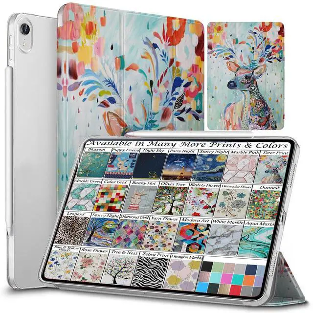 Main image of DuraSafe Cases for iPad PRO 11 Inch 1st [ PRO 11 2018 1 Gen ] A1980 A1934 A2013 A1979 MTXN2LL/A MTXP2LL/A MTXR2LL/A Trifold Printed Hard Smart PC Transparent Back Cover - Deer Print
