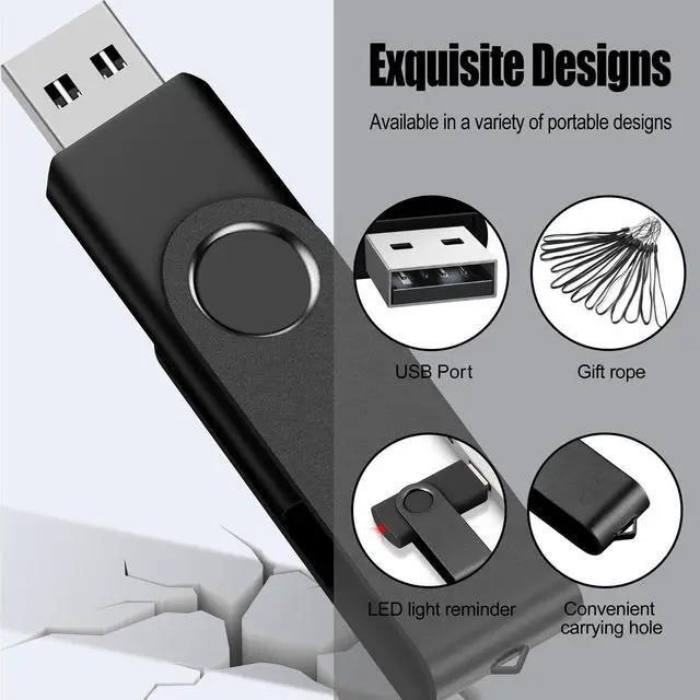 Alt view image 2 of 5 - EASTBULLUSB Flash Drive Bulk 4GB 20 Pack with Lanyards USB 2.0 Thumb Drive Bulk Memory Stick USB Mass Storage