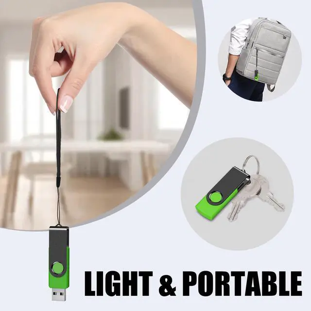 Alt view image 3 of 5 - EASTBULLUSB Flash Drive Bulk 4GB 20 Pack with Lanyards USB 2.0 Thumb Drive Bulk Memory Stick USB Mass Storage