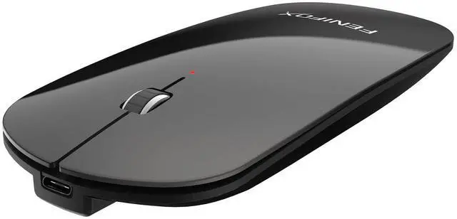 Main image of Bluetooth Mouse FENIFOX Slim Mini Whisper-Quiet Flat Portable Wireless Mice Rechargeable Compatible with Laptop,PC,Tablet Android Windows XP(Black)