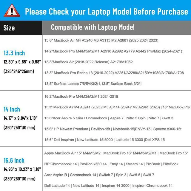 Alt view image 4 of 5 - FINPAC Laptop Shoulder Bag for 14-inch MacBook Pro M4/M3/M2/M1 Pro/Max A2779 A2442 2024-2021, 13'' MacBook Air/Pro, Carrying Case for MacBook Air 15, Surface Laptop, HP, Dell, Acer Chromebook, Black