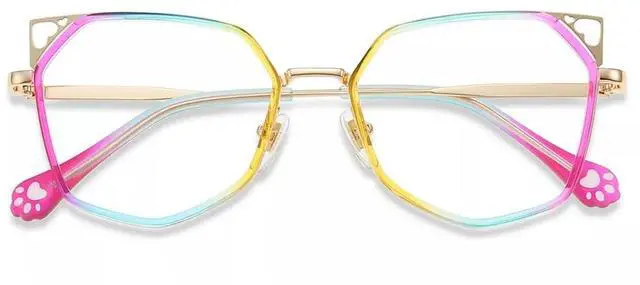 Alt view image 2 of 5 - Firmoo Women Cat Eye Blue Light Glasses, Stylish Cat Ears Blue Light Blocking Glasses for Computer, Game, TV, Multicolor