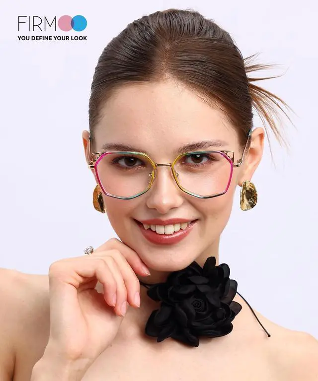 Alt view image 4 of 5 - Firmoo Women Cat Eye Blue Light Glasses, Stylish Cat Ears Blue Light Blocking Glasses for Computer, Game, TV, Multicolor