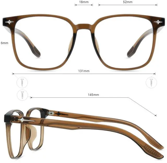 Alt view image 4 of 5 - Firmoo Blue Light Blocking Glasses, Anti Digital Eyestrain Computer Glasses Scratch Round Lightweight Eyewear