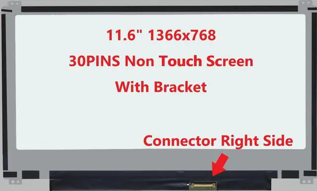 Alt view image 3 of 5 - FULLCOM New LCD Replacement Screen 11.6 Inch N116BGE-EA2 HD 1366x768 (Top & Bottom Brackets) Matte 30 Pin for Laptop/Display/Screen/LCD Application