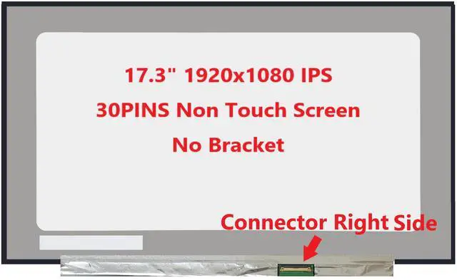 Alt view image 3 of 5 - FULLCOM New LCD Replacement Screen 17.3 Inch LP173WF5-SPZ1 FHD 1920x1080 IPS 30 Pin Matte Compatible with N173HCE-E3C for Laptop/Display/Screen/LCD Application