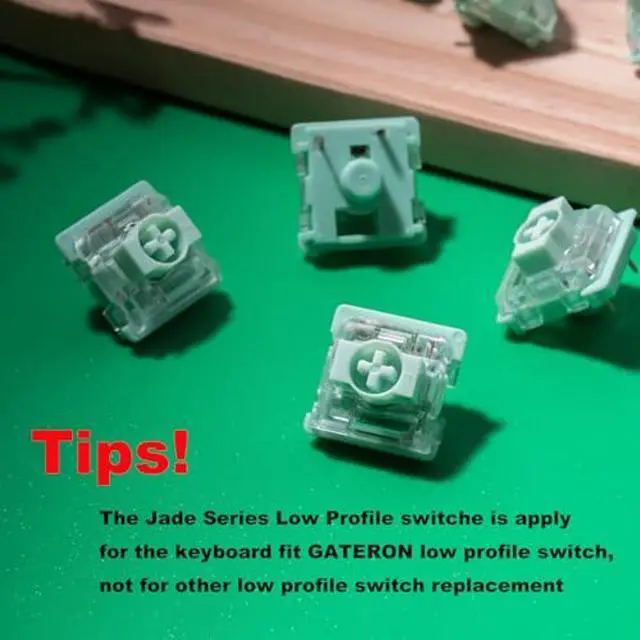Alt view image 5 of 5 - Gateron Low Profile 2.0 Jade Keyboard Switch for Mechanical Gaming Keyboard,Tactile 3-Pin 65gf SMD LED Pre-lubed Keyboard Switch(90PCS)
