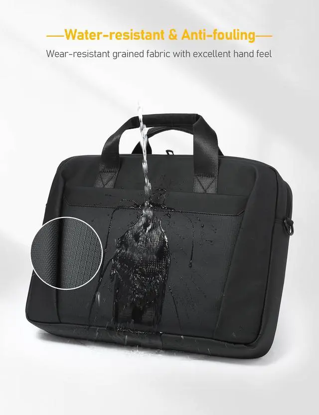 Alt view image 5 of 5 - GAOCHY 13-14 Inch Granulated Shoulder Portable Laptop Bag, Compatible with MacBook Pro 14 M4/M3/M2/M1, ASUS Chromebook Flip CX1, HP 14" Laptop, Crossbody Laptop Bag, Meteorite Black