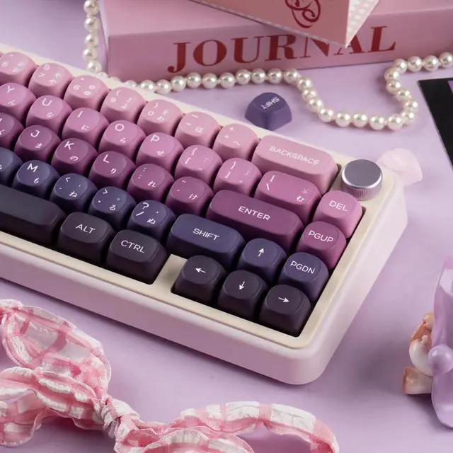 Alt view image 4 of 5 - GEKUCAP PBT Keycaps - 124 Key MOA Profile Japanese Gradient Purple Custom Keycaps for Cherry Gateron MX Switches