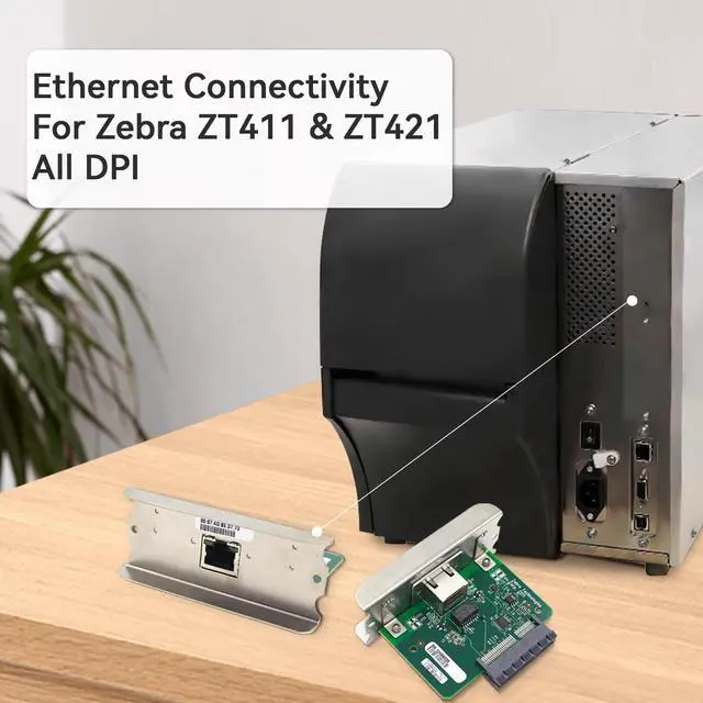 Alt view image 4 of 5 - P1058930-074 Wired Internal Card for Zebra ZT411 ZT421 Thermal Printer Printserver (Ethernet Port) 203dpi 300dpi 600dpi