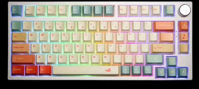 Alt view image 3 of 5 - GK GAMAKAY 145 Keys Summer Love Theme Keycaps Set, Cherry Profile PBT Dye-Sub Double-Shot Keycap Set Suitable for LK67 TK75 /87/98/104/108 ANSI Layout Mechanical Gaming Keyboard (Orange)