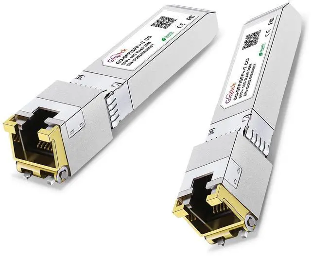Main image of SFP+ to RJ45 10GBase-T Module, 1.25G/2.5G/5G/10G Copper SFP to Ethernet Networking Transceiver for Cisco SFP-10G-T-S, Ubiquiti UniFi UF-RJ45-10G, Meraki, Supermicro and More, up to 30m,2pcs