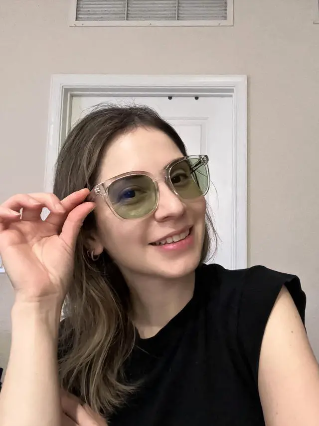 Alt view image 4 of 5 - GLEASANNA Sleep Glasses for 99.9% Blue Light Glasses Dual AR Coatings Green Lens for Computer Gaming Reduce Eyestrain