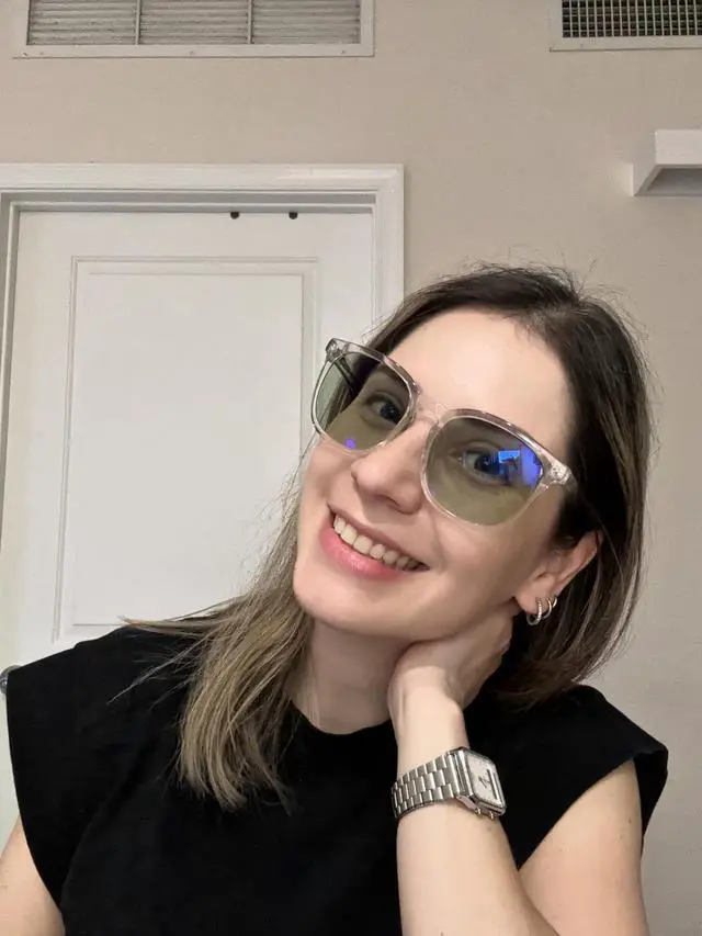 Alt view image 5 of 5 - GLEASANNA Sleep Glasses for 99.9% Blue Light Glasses Dual AR Coatings Green Lens for Computer Gaming Reduce Eyestrain