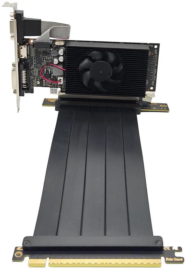 Alt view image 4 of 5 - Glorto PCIe 4.0 Riser Cable, x16 High Speed Graphics Card Extension Port Adapter, Flexible GPU Riser Cable Compatible with RTX 4090/4080/3090 and RX 7900/7800, 270 Degree 20cm