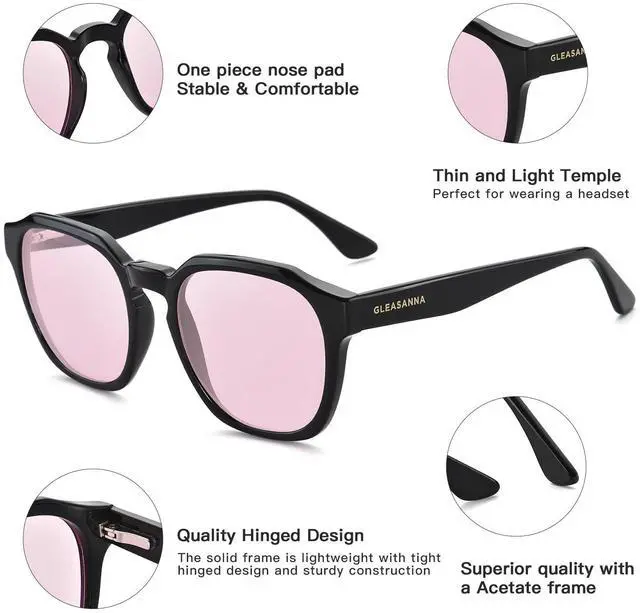 Alt view image 2 of 5 - GLEASANNA 99.9% Blue Light Glasses for Woman Sleep Computer Gaming Glasses - Anti Eyestrain and UV400 Glare Protection