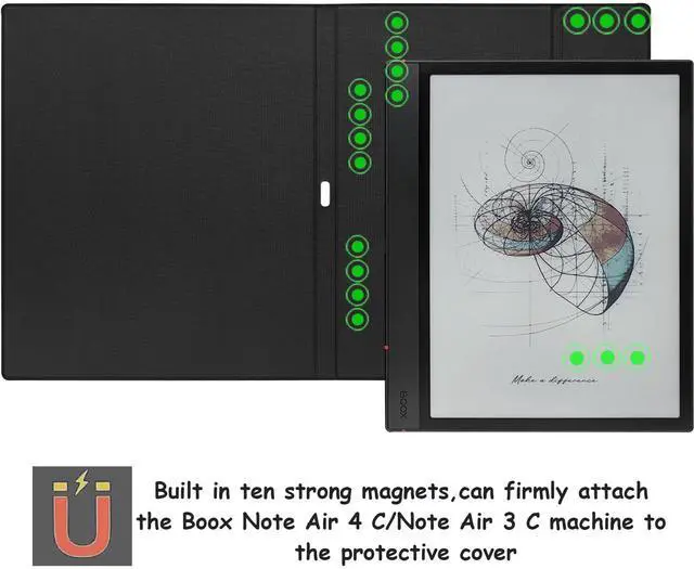Alt view image 2 of 5 - GOVTVA Magnetic Stand Case for Onyx Boox Note Air 4 C/Note Air 3 C (2024/2023 Released) Ultra-Thin Lightweight Leather Cover with Auto Sleep/Wake & Magnetic Closure (Misty Forest)