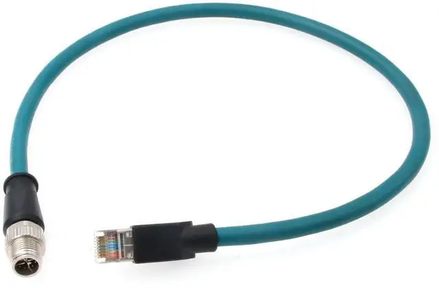 Alt view image 2 of 5 - HangTon M12 Ethernet 8 Pin X Coded RJ45 CAT7e GigE Cable for Basler Cognex Vision Camera Sensor High Speed Network Switch Router PLC 30cm