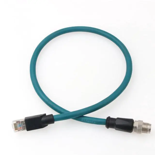 Alt view image 3 of 5 - HangTon M12 Ethernet 8 Pin X Coded RJ45 CAT7e GigE Cable for Basler Cognex Vision Camera Sensor High Speed Network Switch Router PLC 30cm