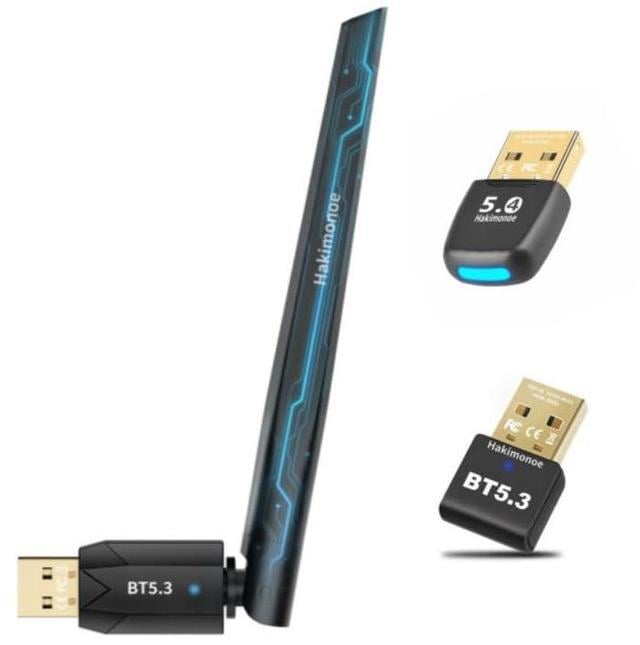 Main image of Hakimonoe Mini USB BT5.4 & BT5.3 Adapter, 20M/150M Wireless Transmitter Dongle for PC, Windows 11/10/8.1, Pair Bluetooth Headset Speaker Mouse Keyboard Plug n Play (3pcs)