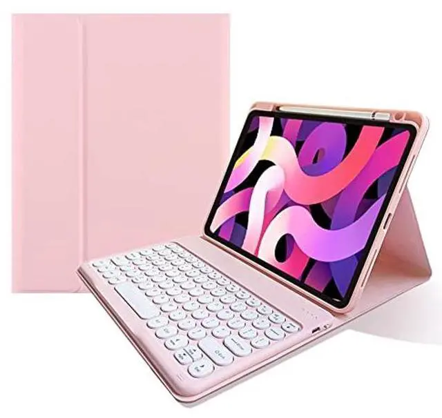Alt view image 2 of 5 - KMXDD Keyboard Case Compatible with iPad Air 11 inch M2 2024, iPad Air 10.9 inch 4th & 5th gen - 2020,2022/ iPad Pro 11 4th 3th 2th Gen Keyboard Case Round Key Removable Keyboard,Pink