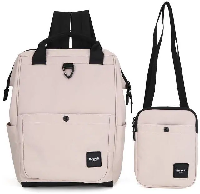 Alt view image 3 of 5 - himawari 14.9 inch Women's Laptop Backpack, Large Capacity College Schoolbag, Waterproof Travel Bag for Men & Women-0403-02#Light Grey