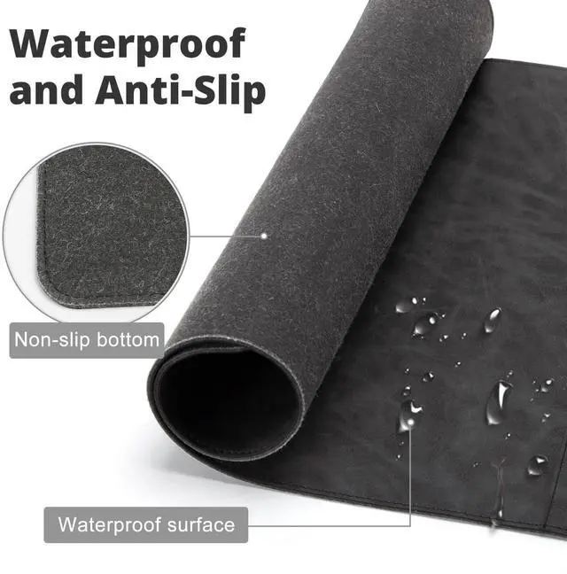 Alt view image 3 of 5 - Magnetic Wireless Charging Desk Mat, Office Large Office Mouse Pad, Microfiber Leather Mouse Mat with Ultra-Smooth Surface, Waterproof Computer Keyboard Desk Mat for Office & Home, Laptop, Gray