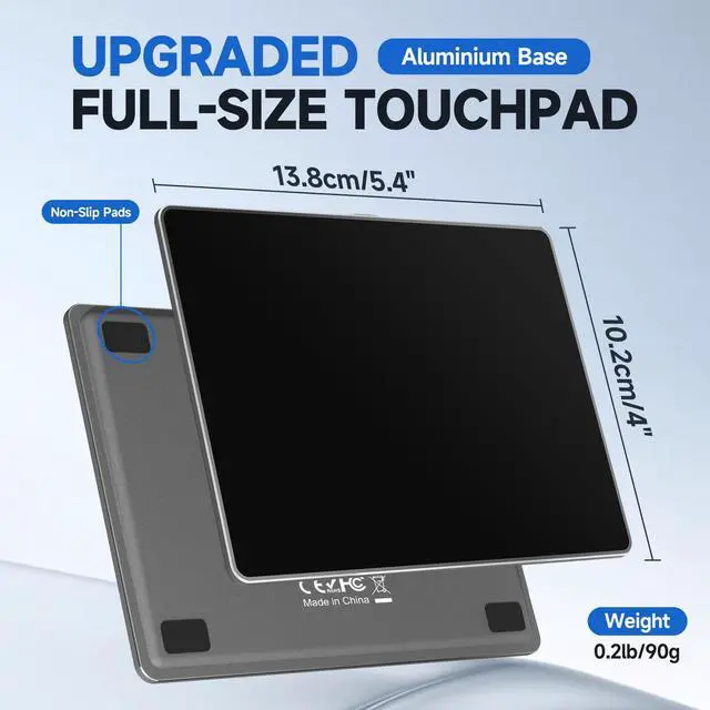 Alt view image 5 of 5 - Wired Trackpad for Windows 10/11, High-Precision Multi-Touch Portable Trackpad Mouse with Multi-Gesture, Ultra Slim Aluminum USB Wired Touchpad Mouse, Compatible with PC Laptop Computer - Black