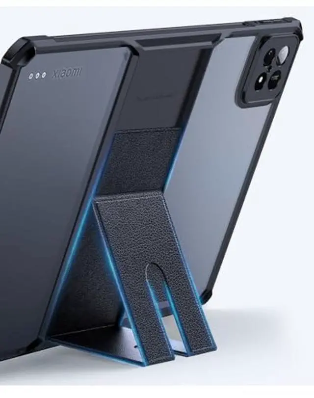 Alt view image 4 of 5 - Clear Case for Xiaomi Pad 6S Pro 12.4 Inch With Stand, Transparent Back Cover Kickstand, Slim Light Drop Safe