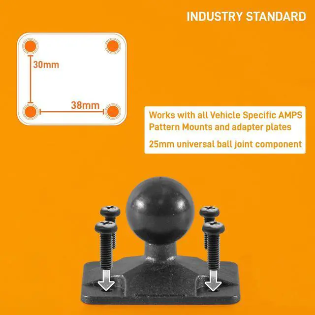 Alt view image 3 of 5 - iBOLT TabDock Bizmount AMPs - Heavy Duty Drill Base Mount for All 7" - 10" Tablets (iPad, Samsung Tab) Great for Commercial Vehicles, Trucks, and Wall Mounting- Features 1 inch / 25mm Ball Joint