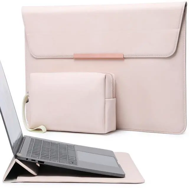 Main image of HYZUO 15-16 Inch Laptop Sleeve Case with Stand for MacBook Pro 16 M4/M3/M2/M1 Pro/Max 2025-2019, MacBook Pro 15 2015-2012, XPS 15, Samsung Galaxy Book Flex/Pro 15, Apricot(Smiley)