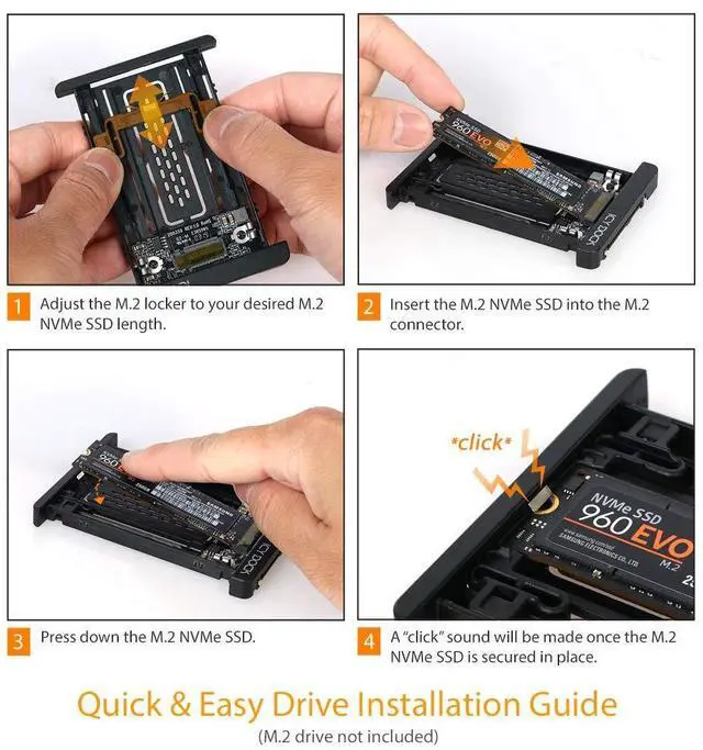 Alt view image 3 of 5 - ICY DOCK M.2 PCIe 3.0/4.0 NVMe SSD to 2.5" U.2 SSD Converter / Mounting Adapter with Heatsink | EZConvert MB705M2P-B