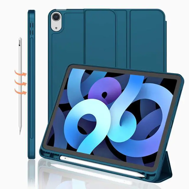 Main image of iMieet iPad Air 11 Inch Case M3(2025) / M2 (2024), iPad Air 5th/4th Generation Case 2022/2020 10.9 Inch with Pencil Holder,Trifold Stand Smart Case with Soft TPU Back(Emerald)