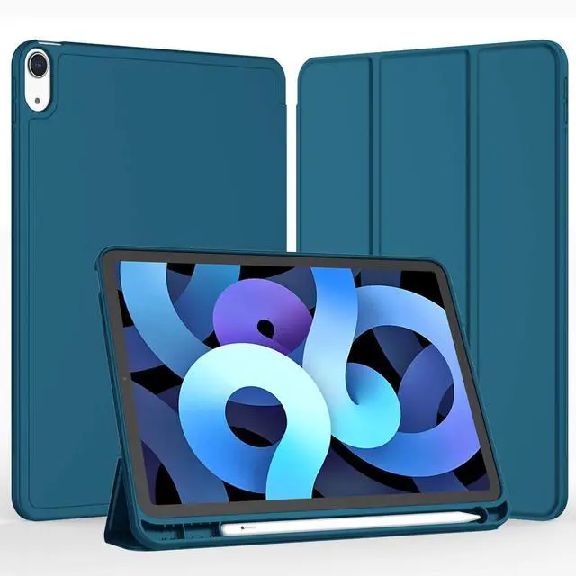 Alt view image 2 of 5 - iMieet iPad Air 11 Inch Case M3(2025) / M2 (2024), iPad Air 5th/4th Generation Case 2022/2020 10.9 Inch with Pencil Holder,Trifold Stand Smart Case with Soft TPU Back(Emerald)