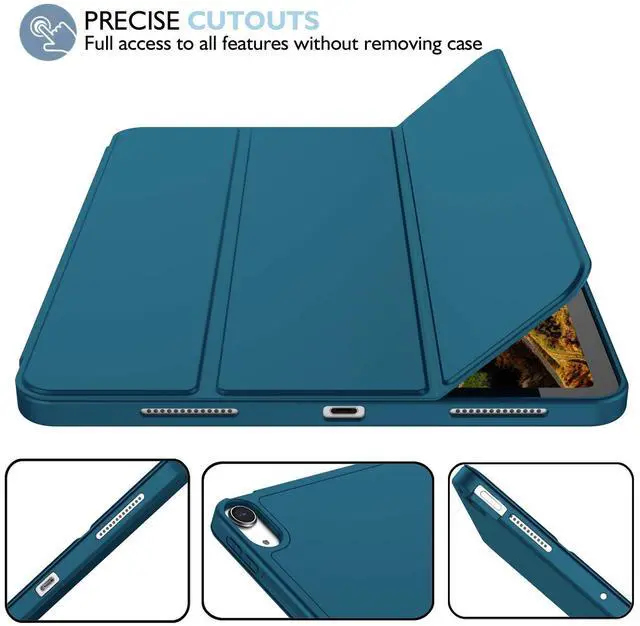 Alt view image 5 of 5 - iMieet iPad Air 11 Inch Case M3(2025) / M2 (2024), iPad Air 5th/4th Generation Case 2022/2020 10.9 Inch with Pencil Holder,Trifold Stand Smart Case with Soft TPU Back(Emerald)