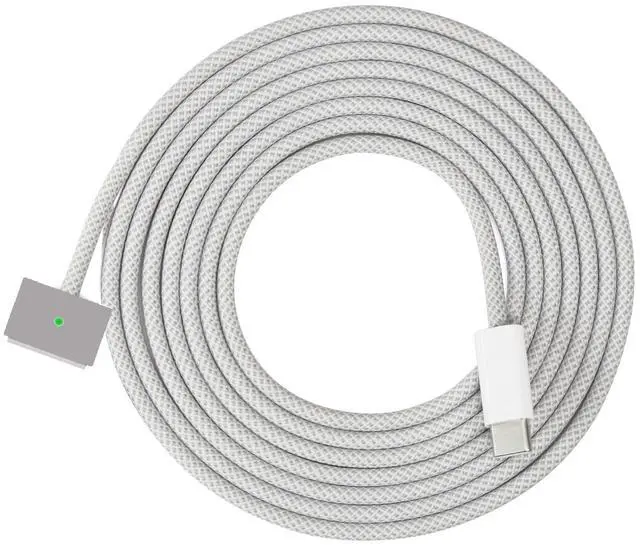 Alt view image 2 of 5 - iPartsleader Braided 140W USB-C to Magnetic 3 Power Cable, Compatible with MacBook Pro M1/M2/M3 Pro/Max 14"/16" 2021/2022/2023 & MacBook Air 13.6"/15.3" M2/M3 2022/2023/2024-6.6ft (Grey)