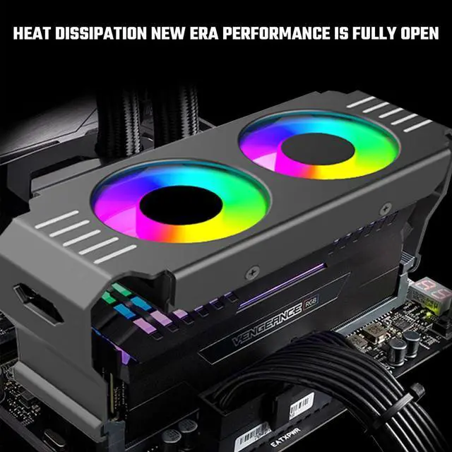 Alt view image 4 of 5 - ARGB RAM Cooler Fans,5v/3-Pin ARGB Light Effect RAM Fans for DDR/DDR2/DDR3/DDR5/DDR5.