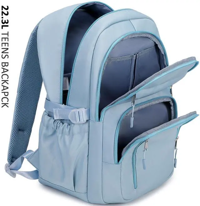 Alt view image 2 of 2 - JIANYA Big Student Laptop Backpack Middle School Teen Girls Bookbag, Blue