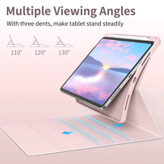 Alt view image 3 of 5 - JKSML Keyboard Case for iPad 11th 10th Generation 11/10.9 inch A16 2025/2022, 7 Colors Backlit, Detachable Wireless Keyboard for iPad 10th Gen, Built-in Pencil Holder, Auto Sleep/Wake, Pink