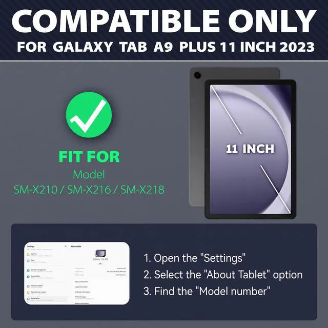 Alt view image 2 of 5 - KAIJIAbox Case for Samsung Galaxy Tab A9 Plus/A9+ 11 Inch 2023,Lightweight Shockproof Case,360deg Rotating Handle Stand,Adjustable Shoulder Strap&Pencil Holder(Dark Blue)
