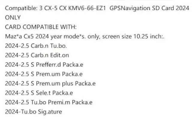 Alt view image 4 of 5 - JXTVANCL Navigation SD Card GPS Maps Compatible with 2024-2025 CX-5, 2023-2025 CX-90, 2024 CX-30/3, USA/CAN/MEX Maps