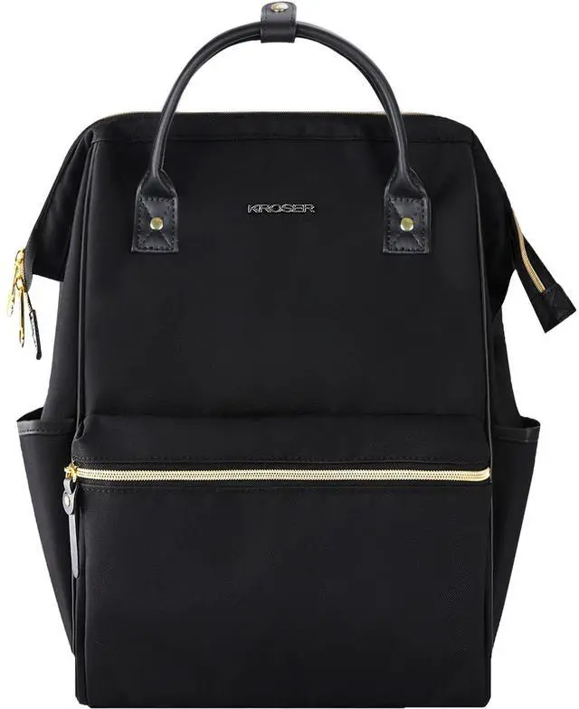 Main image of KROSER Laptop Backpack 17" Stylish Backpack Water Repellent College Casual Daypack with USB Port Travel Business Work Bag for Men/Women-Black