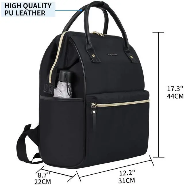 Alt view image 4 of 5 - KROSER Laptop Backpack 17" Stylish Backpack Water Repellent College Casual Daypack with USB Port Travel Business Work Bag for Men/Women-Black