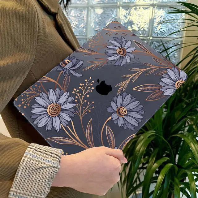 Alt view image 4 of 5 - Lepeoac for MacBook Pro 16 inch Case 2019 2020 Release Model A2141, Plastic Hard Shell Cover with Keyboard Cover & Screen Protector for MacBook Pro 16 inch with Touch Bar & Touch ID - Blooming Plants